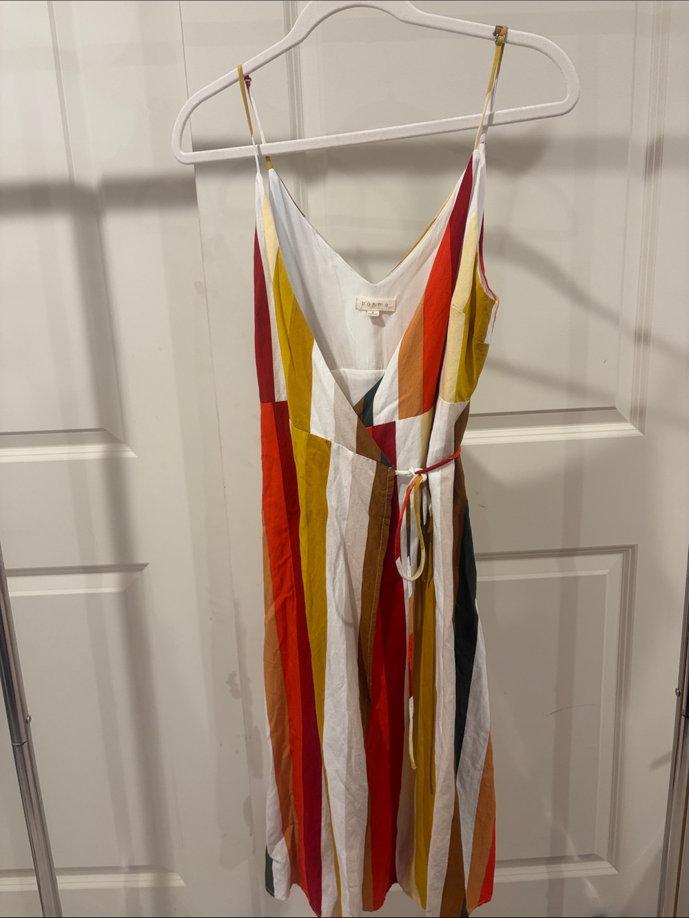 bohme Multicolor Vertical Stripe Midi Dress